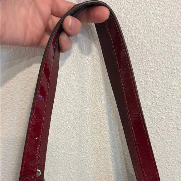 Coach Deep Red Patent Leather Shoulder Bag - Picture 8 of 10